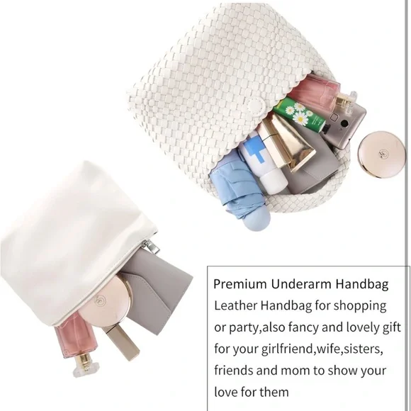 Elegant Cream Woven Women's Bag - Picture 13 of 14